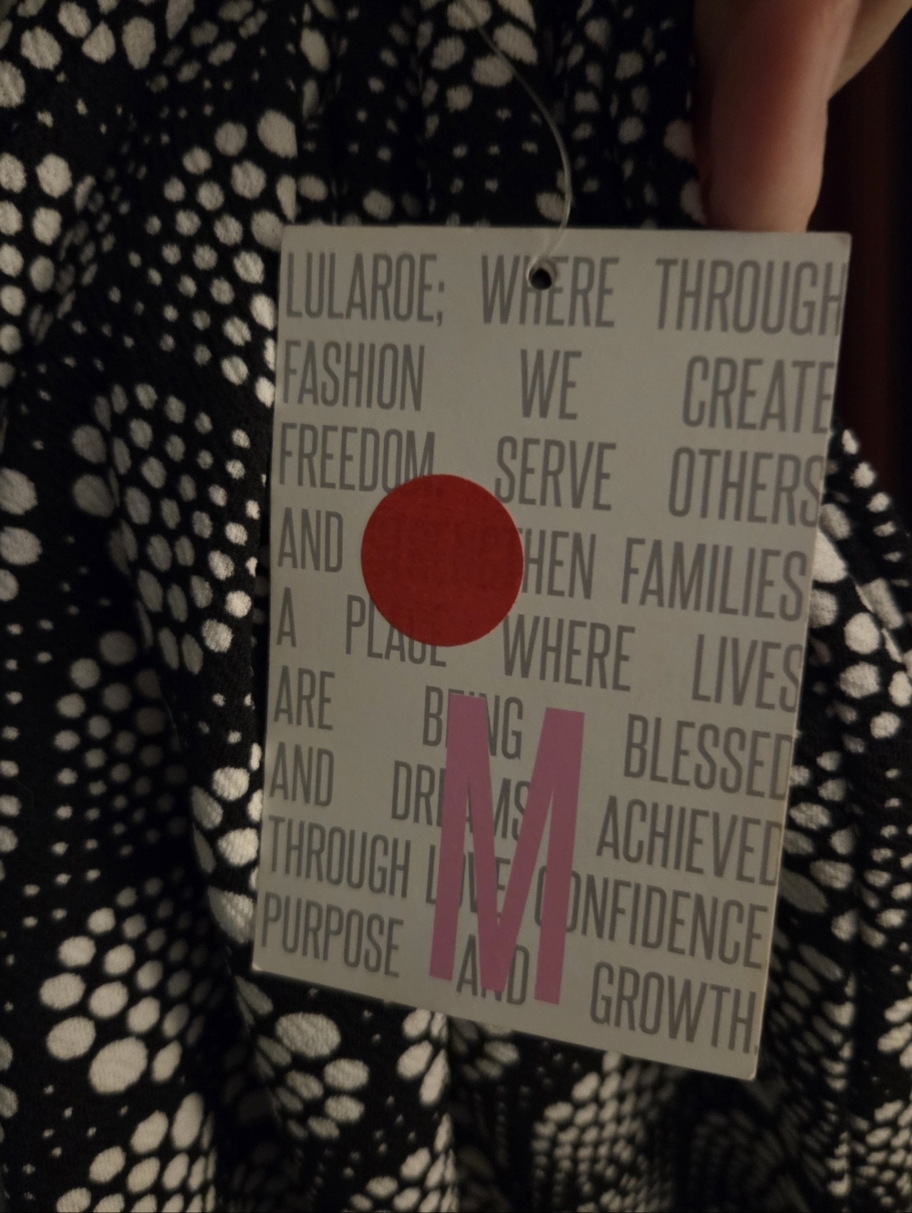 LuLaRoe Black & White Dot Pattern Skirt